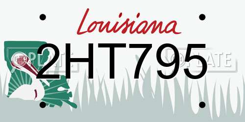 2HT795 Louisiana License Plate