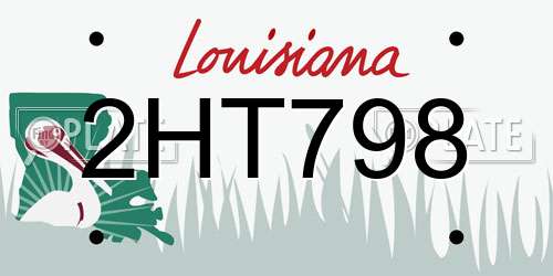 2HT798 Louisiana License Plate