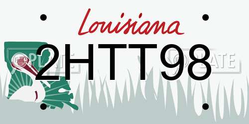 2HTT98 Louisiana License Plate