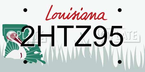 2HTZ95 Louisiana License Plate