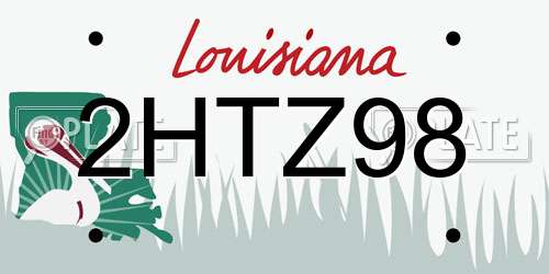 2HTZ98 Louisiana License Plate