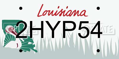 2HYP54 Louisiana License Plate