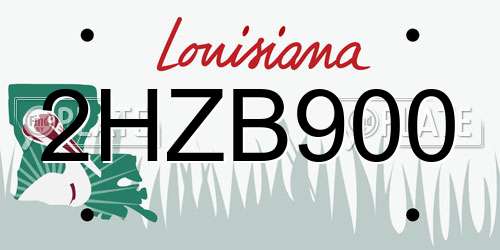2HZB900 Louisiana License Plate