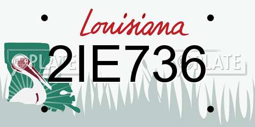 2IE736 Louisiana License Plate