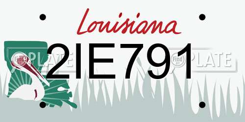2IE791 Louisiana License Plate
