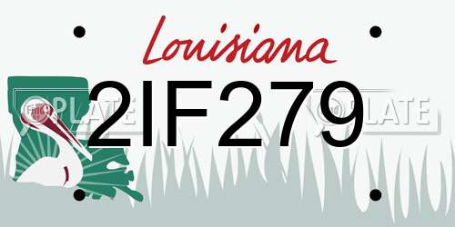 2IF279 Louisiana License Plate