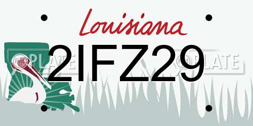 2IFZ29 Louisiana License Plate
