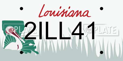 2ILL41 Louisiana License Plate