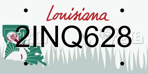 2INQ628 Louisiana License Plate