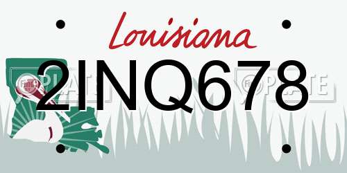 2INQ678 Louisiana License Plate