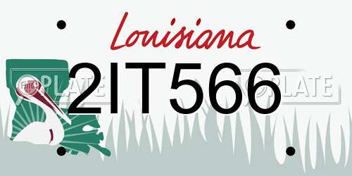 2IT566 Louisiana License Plate