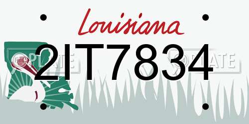 2IT7834 Louisiana License Plate