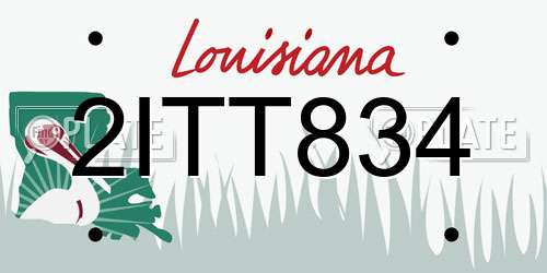 2ITT834 Louisiana License Plate