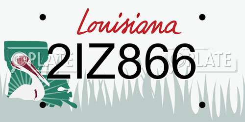2IZ866 Louisiana License Plate