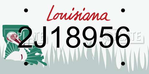 2J18956 Louisiana License Plate