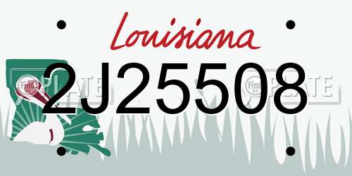 2J25508 Louisiana License Plate