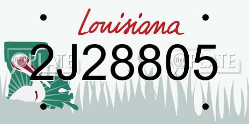 2J28805 Louisiana License Plate