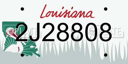 2J28808 Louisiana License Plate