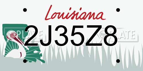 2J35Z8 Louisiana License Plate