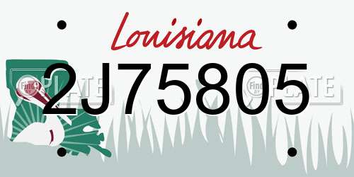 2J75805 Louisiana License Plate