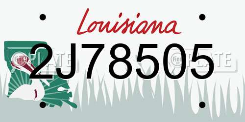 2J78505 Louisiana License Plate