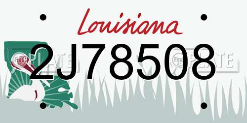 2J78508 Louisiana License Plate