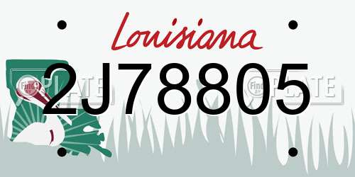 2J78805 Louisiana License Plate