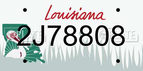 2J78808 Louisiana License Plate