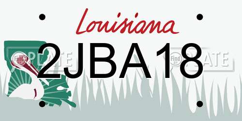 2JBA18 Louisiana License Plate
