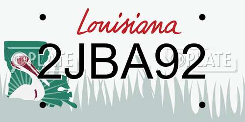 2JBA92 Louisiana License Plate