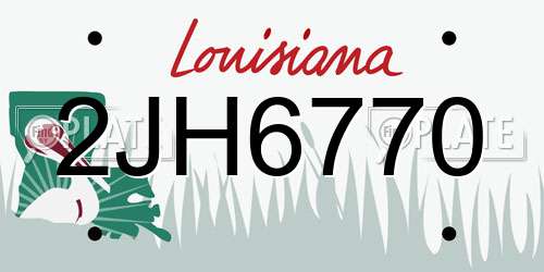 2JH6770 Louisiana License Plate