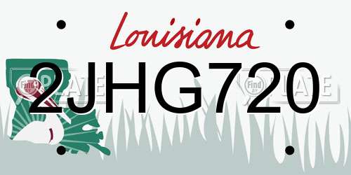 2JHG720 Louisiana License Plate