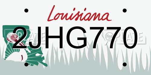 2JHG770 Louisiana License Plate