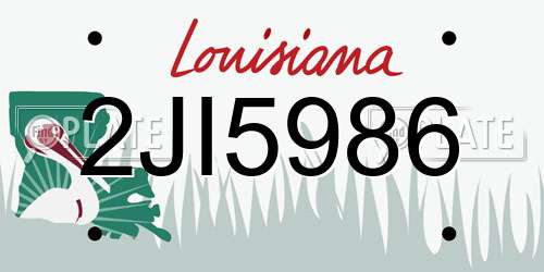 2JI5986 Louisiana License Plate