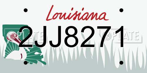 2JJ8271 Louisiana License Plate