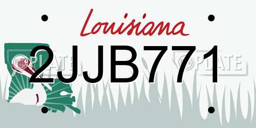 2JJB771 Louisiana License Plate