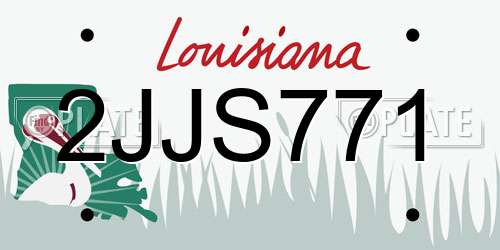 2JJS771 Louisiana License Plate