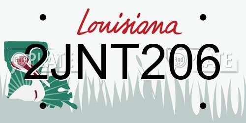 2JNT206 Louisiana License Plate