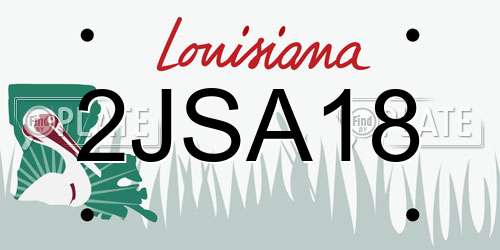 2JSA18 Louisiana License Plate