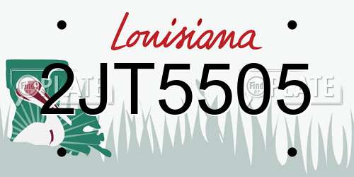 2JT5505 Louisiana License Plate