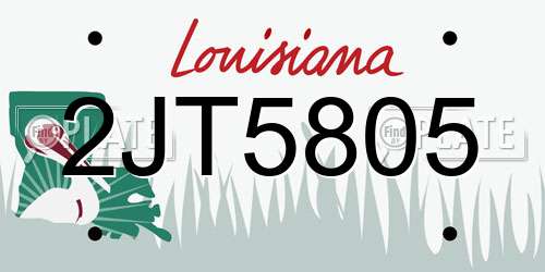 2JT5805 Louisiana License Plate
