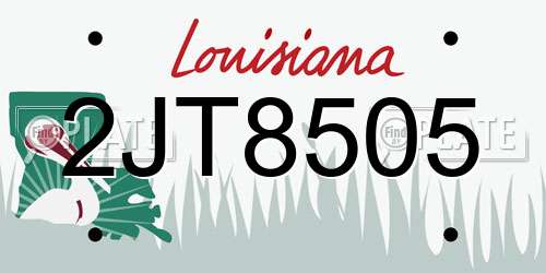 2JT8505 Louisiana License Plate