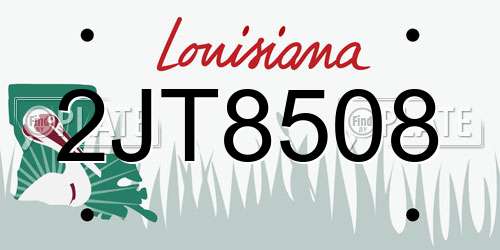 2JT8508 Louisiana License Plate