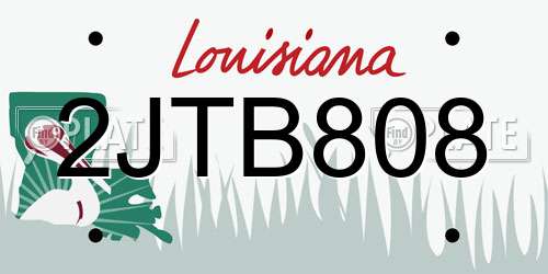 2JTB808 Louisiana License Plate