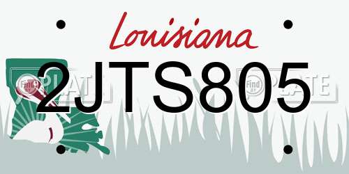 2JTS805 Louisiana License Plate
