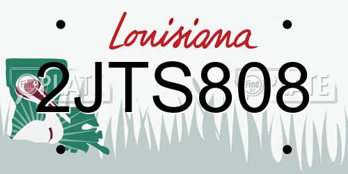 2JTS808 Louisiana License Plate