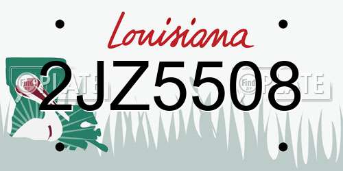 2JZ5508 Louisiana License Plate
