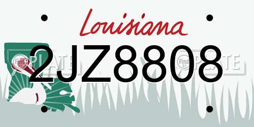 2JZ8808 Louisiana License Plate