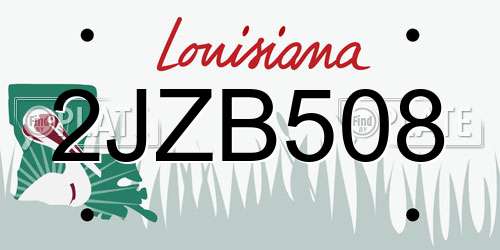 2JZB508 Louisiana License Plate