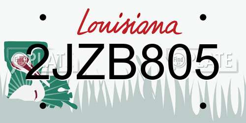 2JZB805 Louisiana License Plate